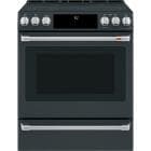 5.7 CuFt Smart Slide-In 5-Burner Edge-to-Edge Electric Range In Black Gloss