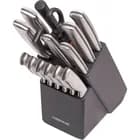 15 PC Knife Block Set SS - Black