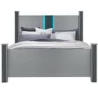 Logan Silver Full Bed / LED & Speakers