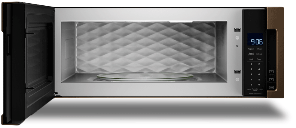 microwave with door open